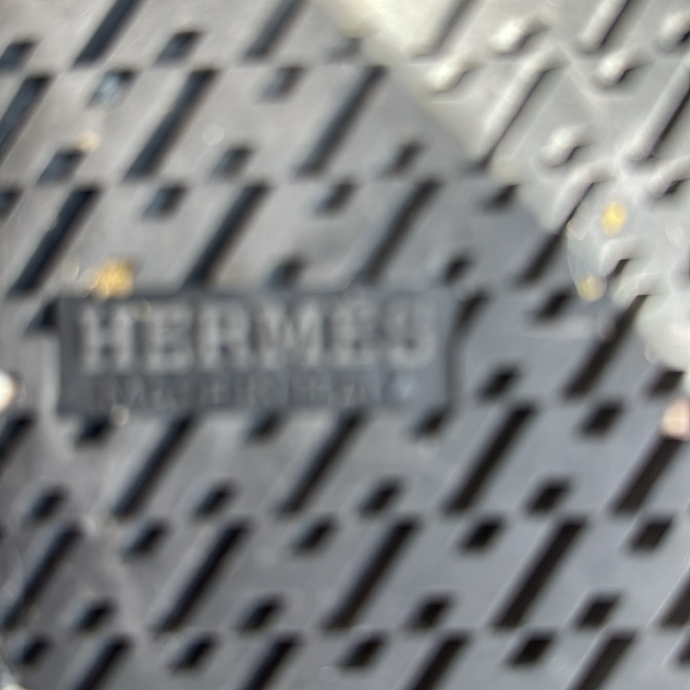 Hermes Black Leather Oran-Style Slide Sandals - Picture 4 of 5